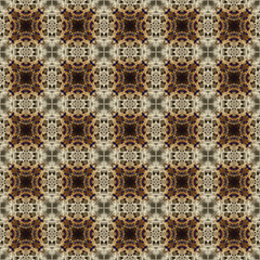 Seamless abstract square pattern. Modern texture - digital art. Fabric abstract kaleidoscope