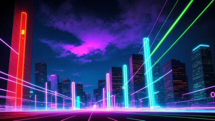 Photo of a futuristic cityscape with a mesmerizing glowing circle in the center