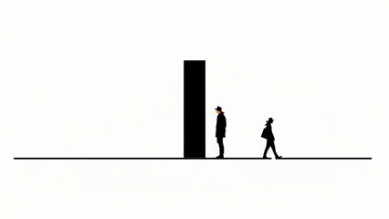 Photo of a man standing in front of a tall bar chart