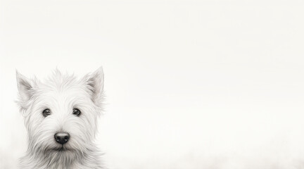 white dog portrait generativa IA
