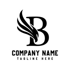 Letter B Wings Logo Design Vector.