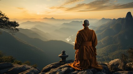 buddha in the sunset