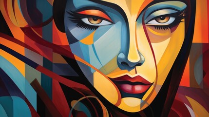 Fototapeta premium Portrait of woman with a painted face 