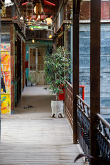 Fototapeta premium Plant in pot in the street country