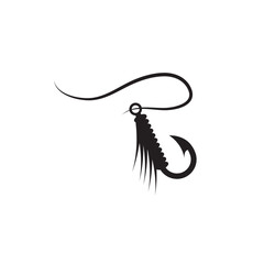 black Fly fishing lure logo.vector illustration