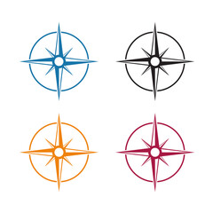 group of different colored compass.Vector illustration