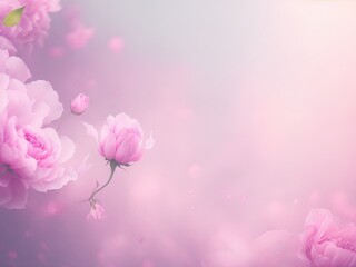Fototapeta premium Soft pastel Spring background with fresh blossom flowers. ai generative