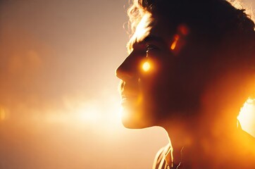 spiritual portrait of a person in silhouett. ai generative