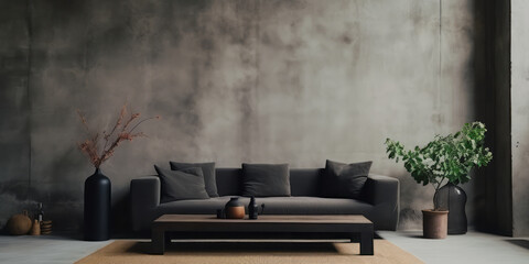 Interior mockup photo. Canvas mockup. Blank wall mockup. Empty wall mockup. Generative AI