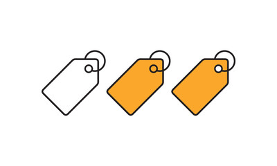 shopping tag vector icon, sale tag vector, blank label, sale tags and label, black and yellow tag vector