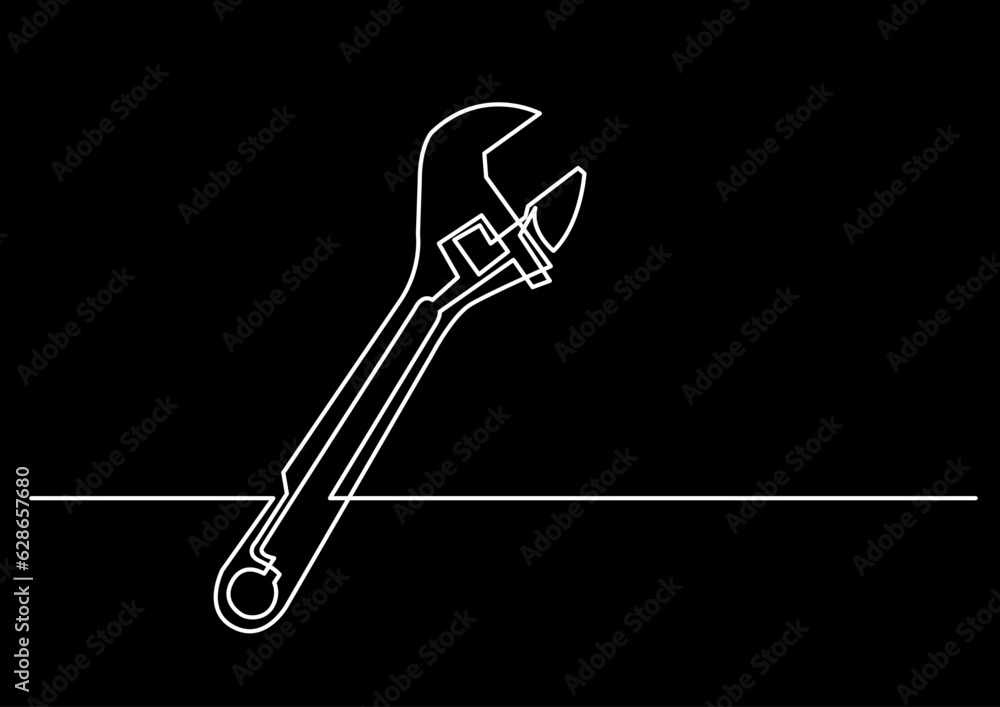 Poster continuous line drawing vector illustration with fully editable stroke of isolated object as concept
