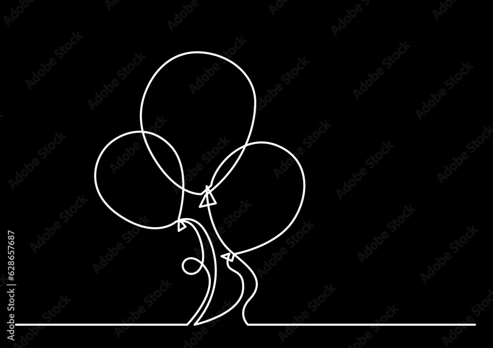 Poster continuous line drawing vector illustration with fully editable stroke of isolated object as concept