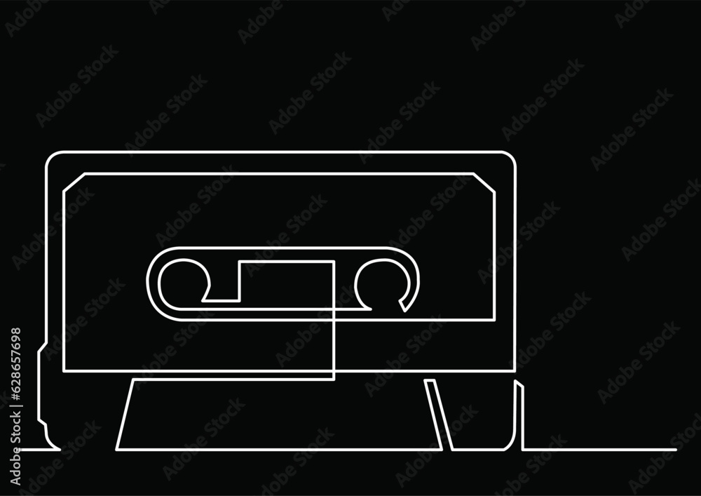 Poster continuous line drawing vector illustration with fully editable stroke of isolated object as concept