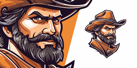 Ride into Victory: Cowboy Mascot Logo for Sports & Esports - Unleash the Wild Spirit on T-shirts & Badges