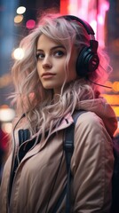 Fototapeta premium portrait of a woman in the city