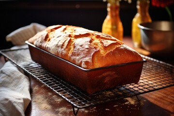 freshly baked gluten-free bread on a cooling rack
