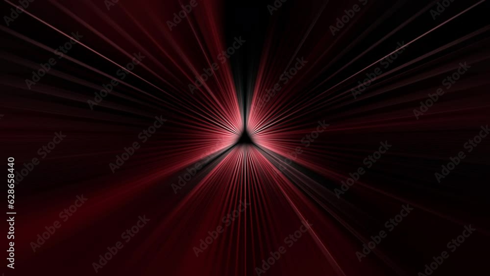 Poster abstract loop glow red laser center radial streak shine ray light sparking vj on black background. 4