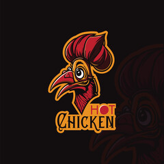 chicken mascot logo vector_spice_chicken_for_restaurant illustration 