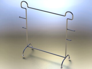 Stainless Steel Clothes Rack 3D model