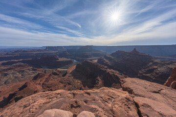 sunset at dead horse point in dead horse point state park, utah, usa