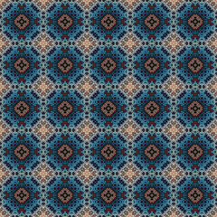 Seamless abstract square pattern. Modern texture - digital art. Fabric abstract kaleidoscope