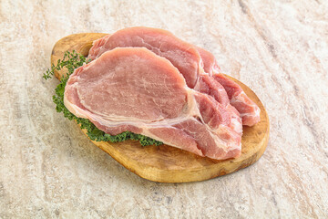 Raw pork loin for coocking