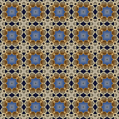 Seamless abstract square pattern. Modern texture - digital art. Fabric abstract kaleidoscope