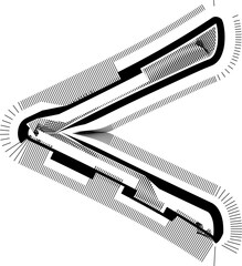 Modern abstract striped design symbol with lines