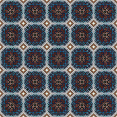 Seamless abstract square pattern. Modern texture - digital art. Fabric abstract kaleidoscope
