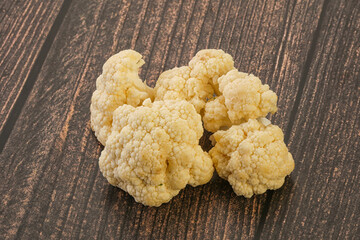 Raw white cauliflower cabbage heap