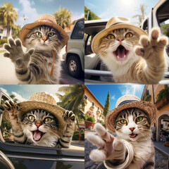 collage with cat