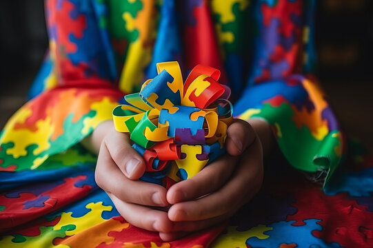 World autism awareness day concept. Generated ai