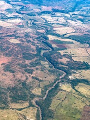 An aerial view of the Ongata Naado area about 55 miles west of Nairobi, Kenya, Africa