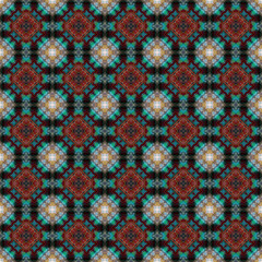 Seamless abstract square pattern. Modern texture - digital art. Fabric abstract kaleidoscope