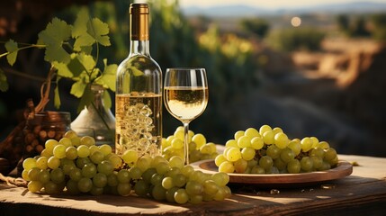 Fototapeta premium wine and grapes