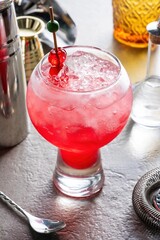 cocktail with raspberry