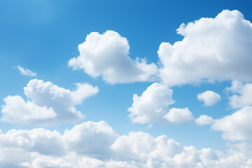 Fototapeta na wymiar Background of fluffy clouds with blue sky