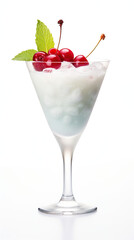 cocktail, drinking from straw, liquid, alcohol, glass, beverage, on white background