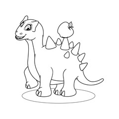 Coloring page. Whimsical Delight. Dinosaur's Apple Adventure