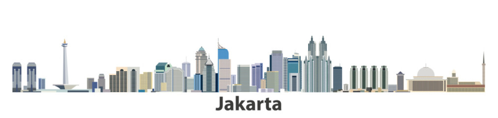 Fototapeta premium Jakarta cityscape vector detailed illustration