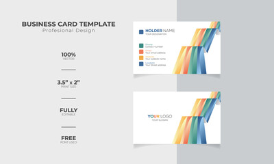 Modern and corporate simple business card design Modern presentation card with company logo Vector business card template Visiting card for business and personal use Vector illustration design
