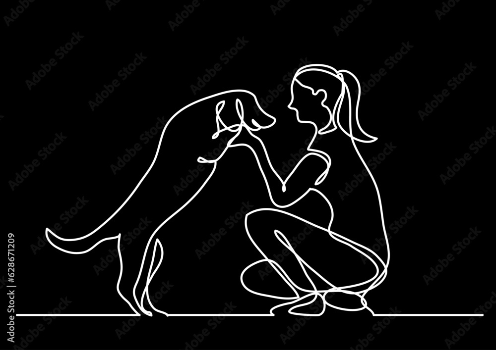 Poster continuous line drawing vector illustration with fully editable stroke of regular authentic person i