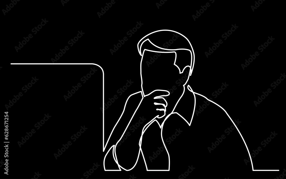 Poster continuous line drawing vector illustration with fully editable stroke of regular authentic person i