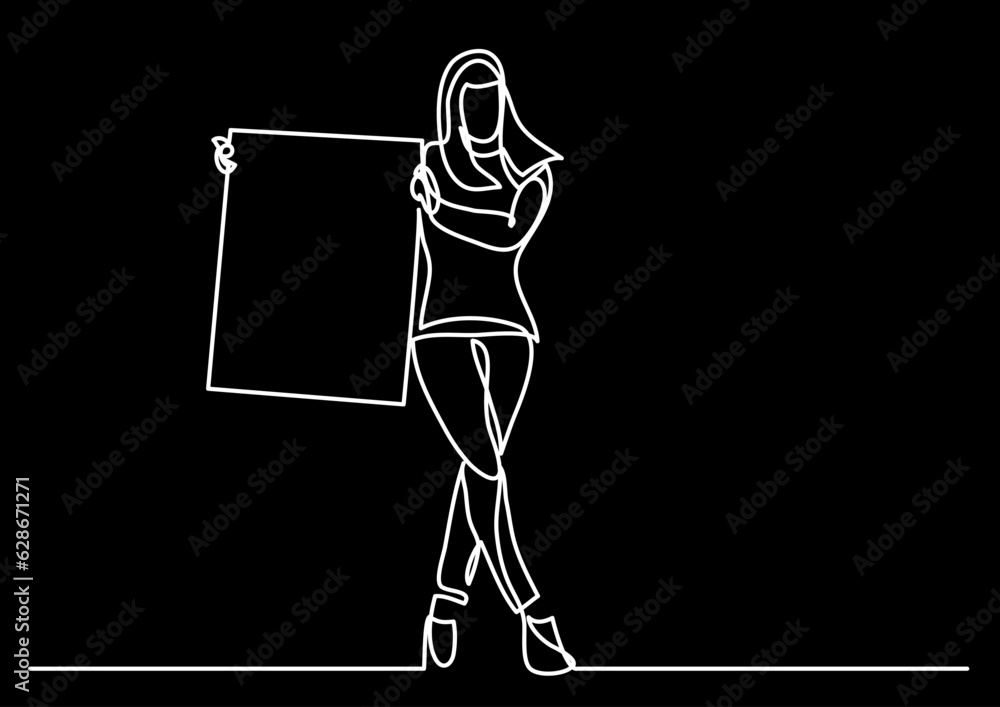 Aufkleber continuous line drawing vector illustration with fully editable stroke of regular authentic person i