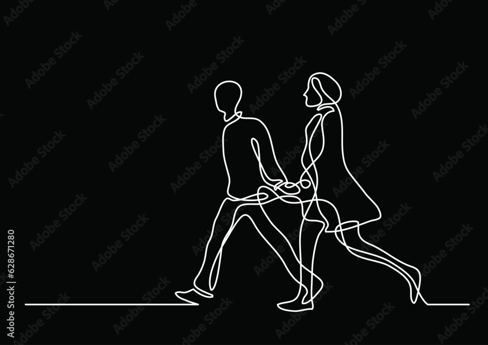 Aufkleber continuous line drawing vector illustration with fully editable stroke of regular authentic person i
