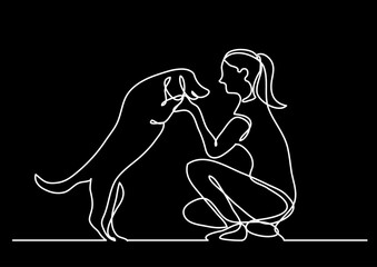 continuous line drawing vector illustration with FULLY EDITABLE STROKE of regular authentic person in life situation as lifestyle concept