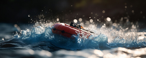 Naklejka premium Raft on Water