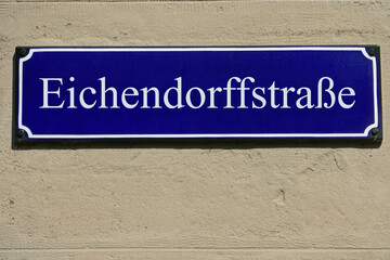 Fototapeta premium Emailleschild Eichendorffstraße