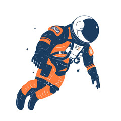 Astronaut in spacesuit fling. Cute drawing astronaut. Vector illustration
