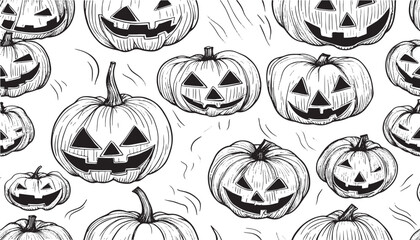 Halloween pumpkin hand drawn sketch. Halloween pumpkin sketch vector. pumpkins for Halloween. Pumpkin paint on a white background.